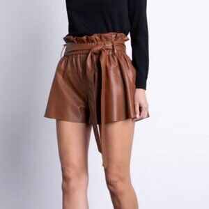 Karina Grimaldi Juana Vegan Leather Shorts